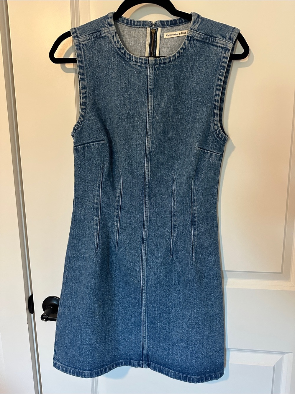 Abercrombie & Fitch Sleeveless Denim Shift Dress - Blue